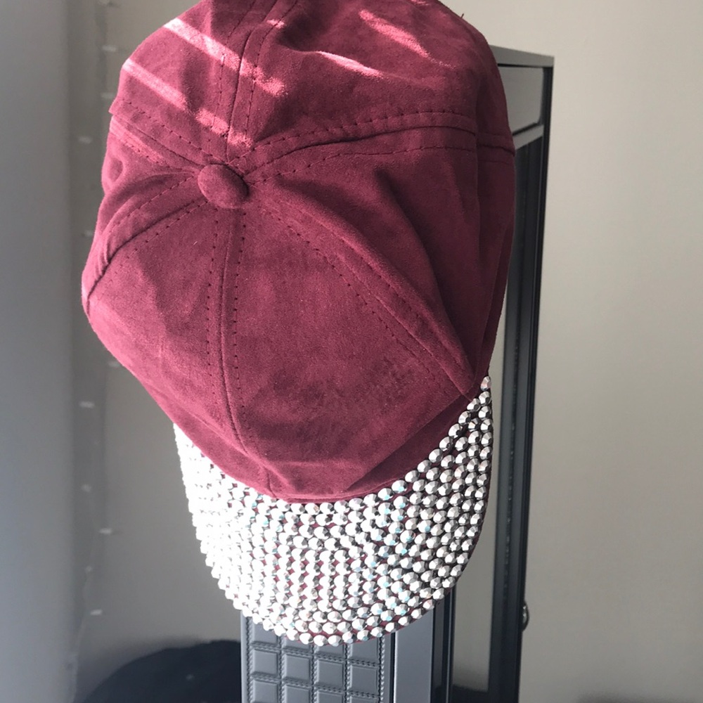 Bedazzled Burgundy hat